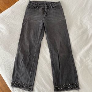 AllSaints High Rise straight stud jeans size 27